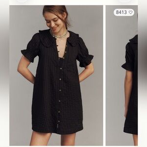 3X Anthropologie Black Button-Down Dress